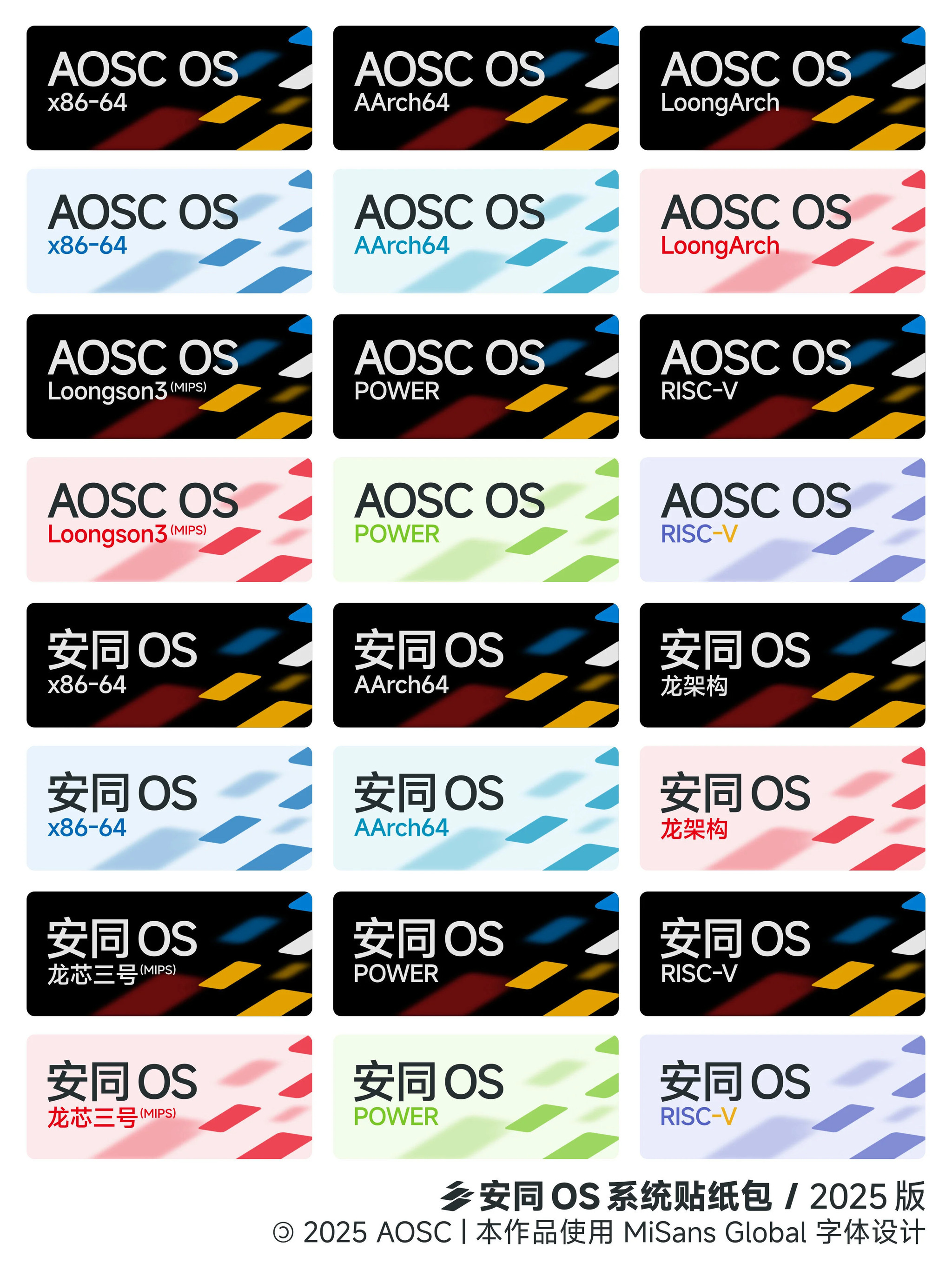 本次新发行的安同 OS 系统贴纸包（2025 版）